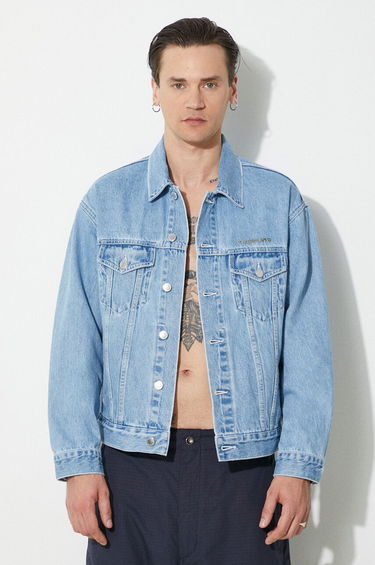 Jakna BAPE A Bathing Ape Metal Logo Pin Oversize Denim Jacket Modra | 1J80140056, 0