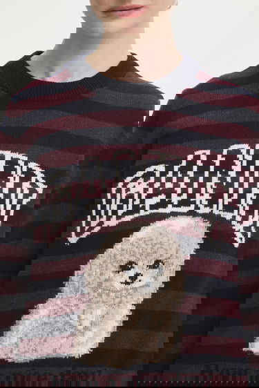 Pleteni pulover GANNI Graphic Wool Mix Poodle Stripe Sweater Večbarvna | K2567, 3