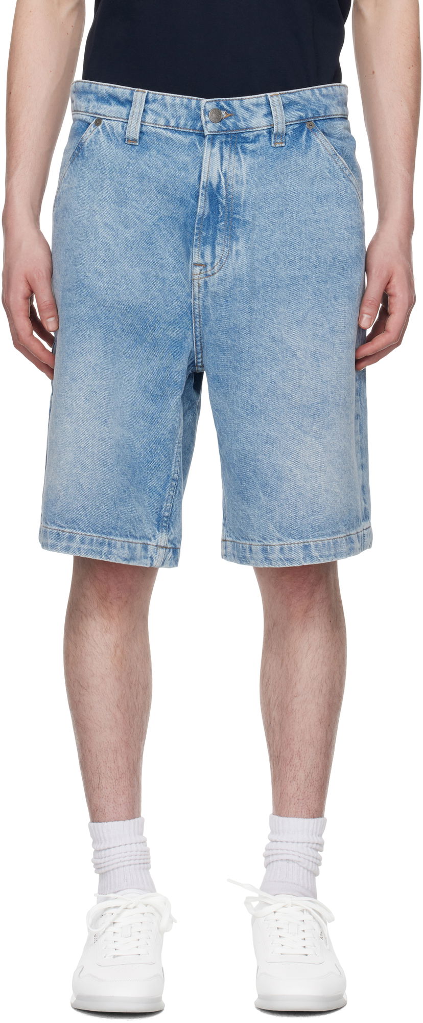 Kratke hlače BOSS Faded Denim Shorts Modra | 50537843