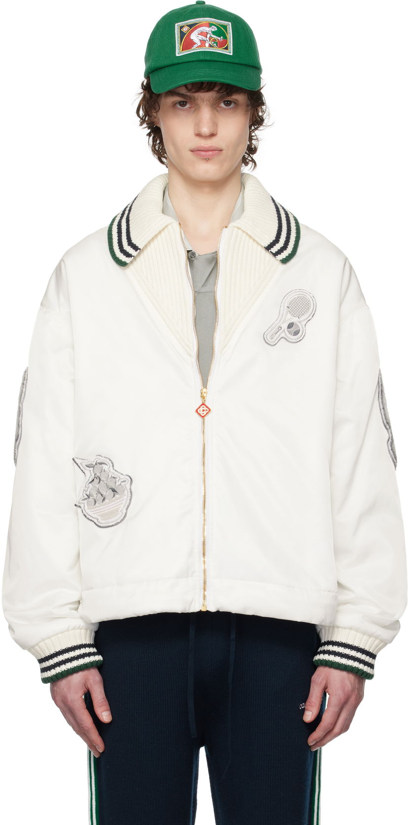 Bomber jakna Casablanca Casablanca Coach Jacket Bela | MPS25-OT-164-01