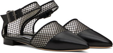 Krila Manolo Blahnik Manolo Blahnik Jatelah Mesh Ballerina Flats Črna | 424-1853, 3