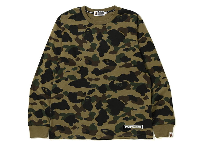 Majica BAPE BAPE A Bathing Ape 1st Camo L/S Tee Green Zelena | 1E80-111-007
