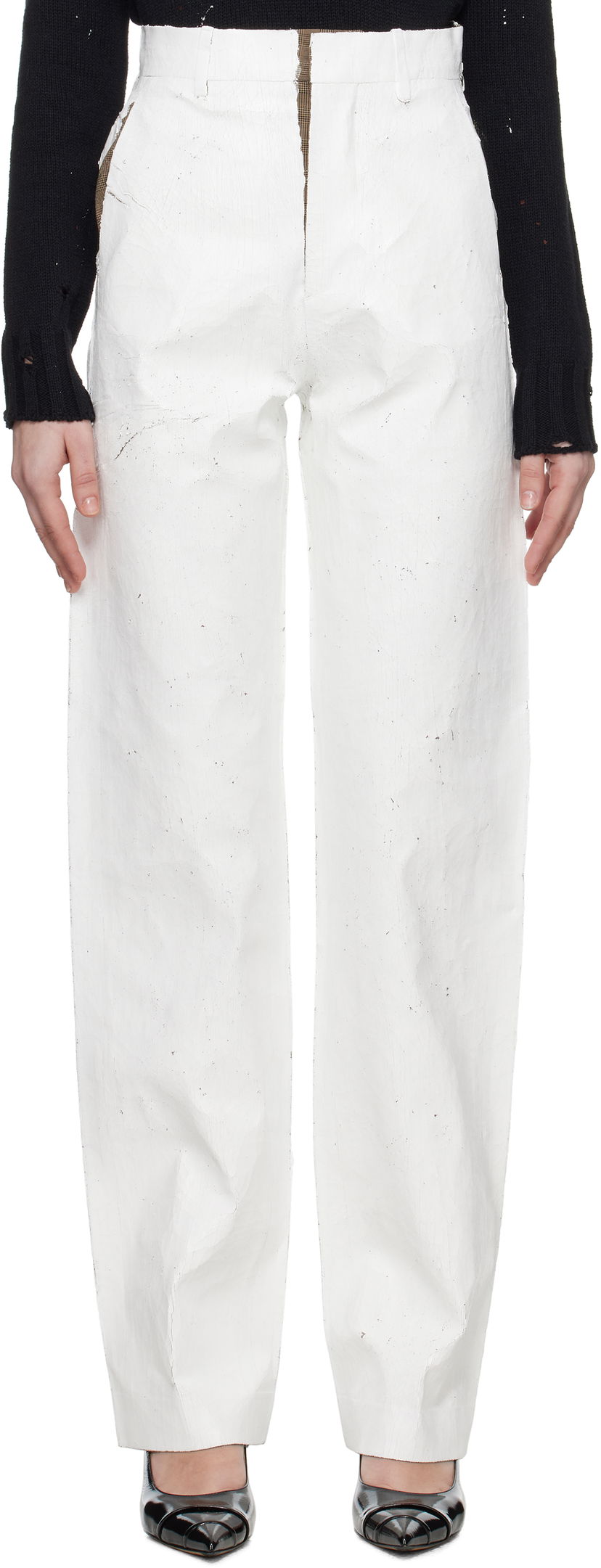 Hlače Maison Margiela MM6 Maison Margiela Tailoring Trousers Bela | S62KB0224 M35437