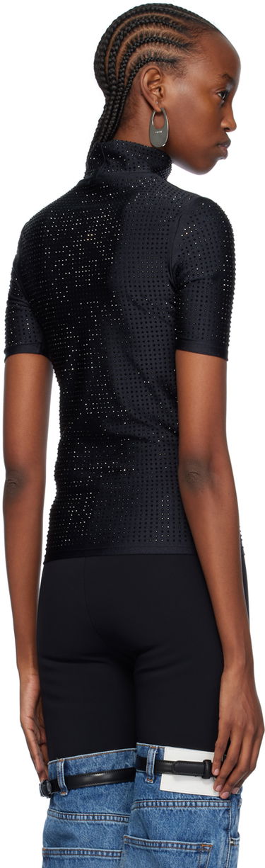 Pleteni pulover Coperni Coperni Crystal Embellished Mock Neck Top Črna | COPJS20BIS855, 2