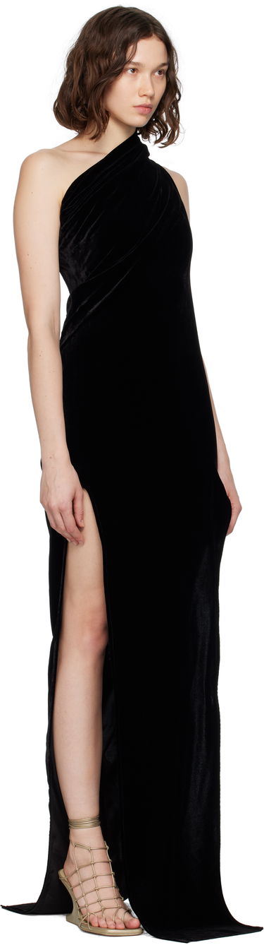 Obleke Rick Owens Rick Owens Athena Arrowhead One-Shoulder Maxi Dress Rjava | RP02E4509 V, 4