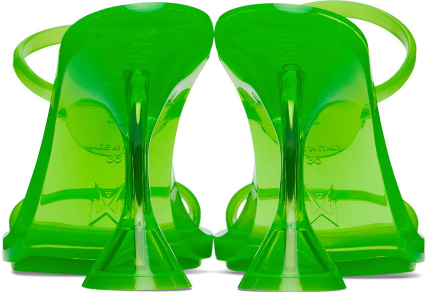 Modni dodatki Amina Muaddi Amina Muaddi Brito Slipper Heeled Sandals Zelena | 11S333533BRI, 1