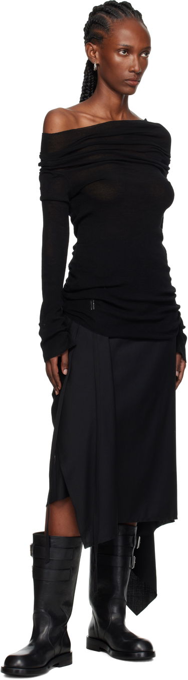 Majica Ann Demeulemeester Ann Demeulemeester TIzziana Knitted Off-Shoulder Top Črna | 2520-W-KN29-FA059-099, 3