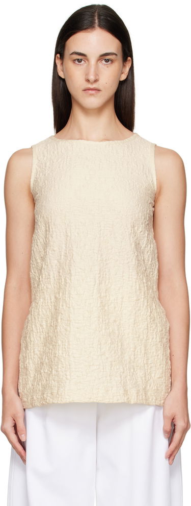 Majica brez rokavov Max Mara Max Mara Textured Sleeveless Top Bež | 2521946058600, 0