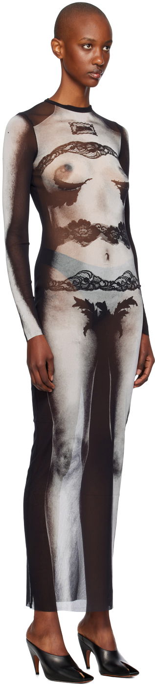 Obleke Jean Paul Gaultier Gaultier Printed Mesh Maxi Dress Večbarvna | 24/31-F-RO269-T564-000201, 1