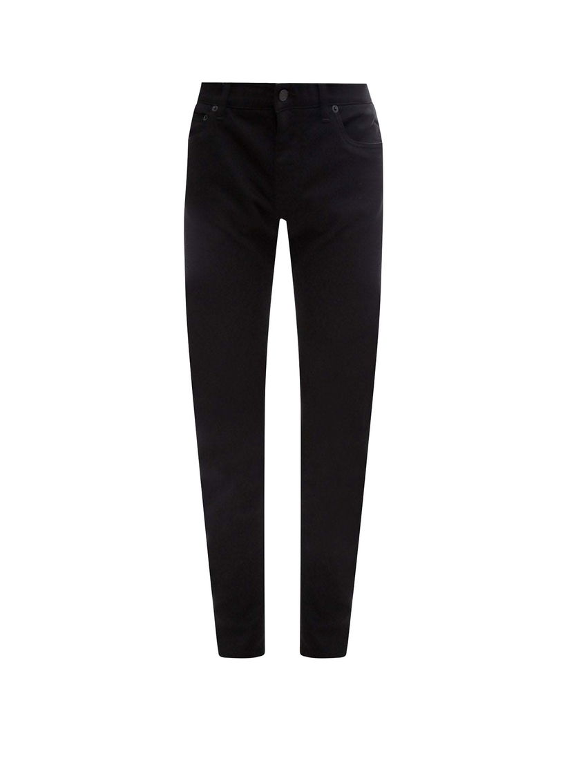 Hlače Dolce & Gabbana Stretch Cotton Back Embossed Logo Trousers Black Črna | GY07CZG8DK3#S9001