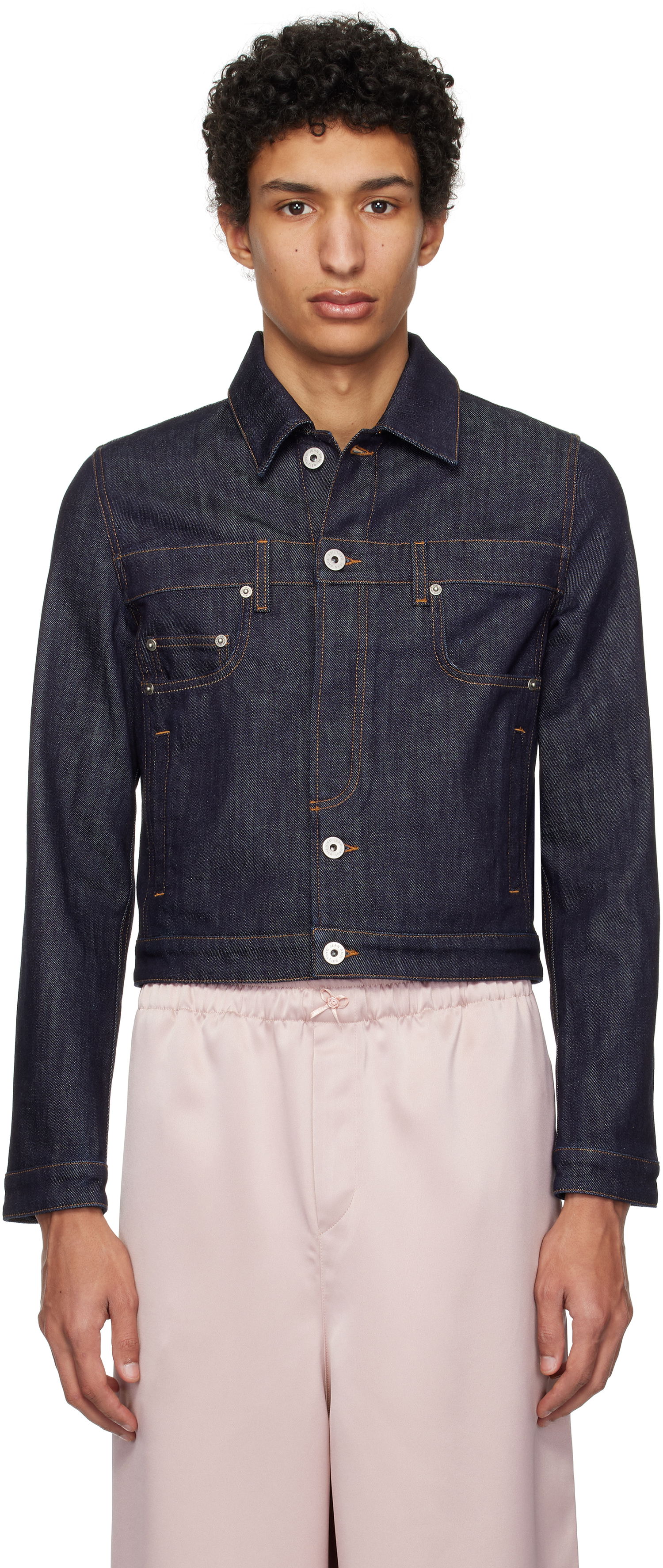 Jakna Jean Paul Gaultier Jean Paul Gaultier 'The Inverted' Cropped Denim Jacket Modra | 25/33-F-VE089-D019-55, 0