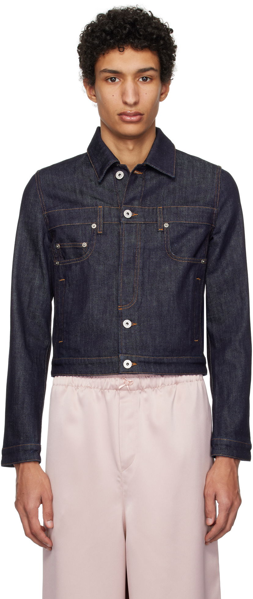 Jakna Jean Paul Gaultier Jean Paul Gaultier 'The Inverted' Cropped Denim Jacket Modra | 25/33-F-VE089-D019-55