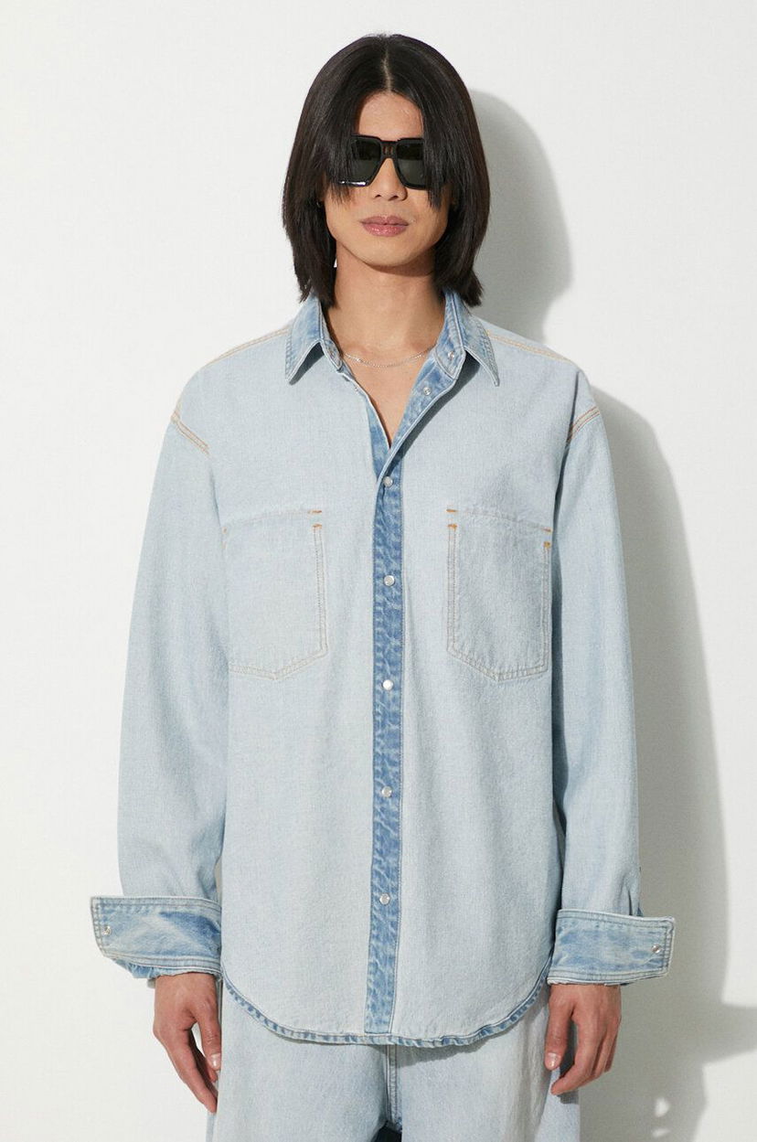 Srajce VETEMENTS VETEMENTS Inside-Out Relaxed Denim Shirt Modra | UE64SH500N