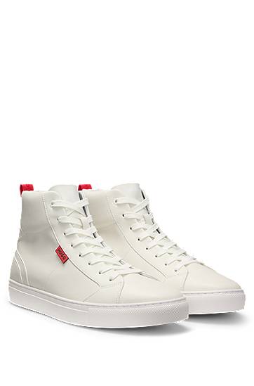 Oblačila BOSS High-top Faux Leather Bela | 50537334