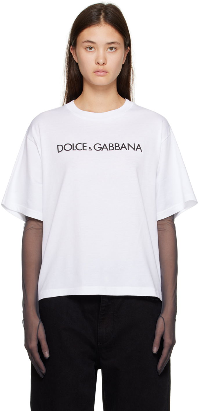 Majica Dolce & Gabbana White Crewneck T-Shirt Bela | F8U10T G7H4P