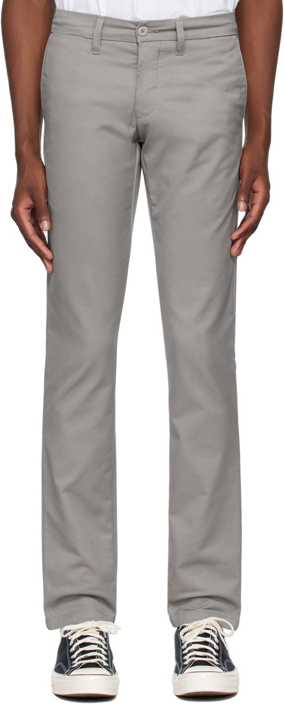 Hlače Carhartt WIP Slim Fit Cotton-Twill Trousers Siva | I003367