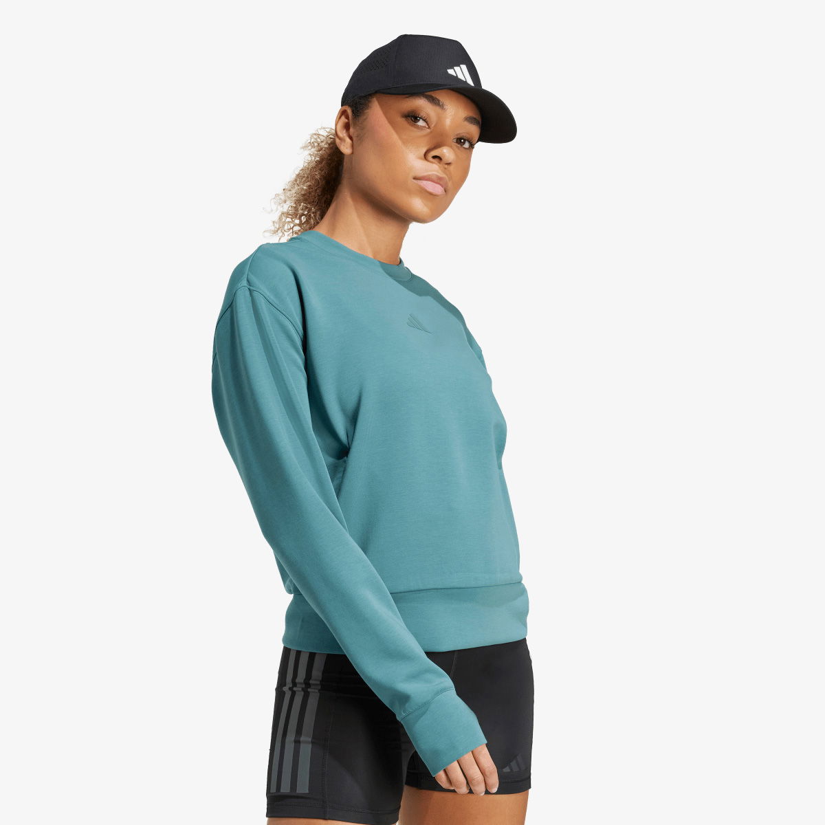 Pulover adidas Performance Designed-for-Training Warm-Up Crewneck Sweatshirt Zelena | JW3395, 1