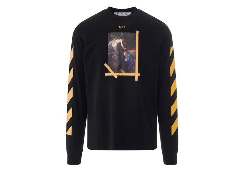 Majica Off-White Diagonal Arrow Caravaggio Skate T-Shirt Long Sleeve Črna | OMAB064C99JER0111001