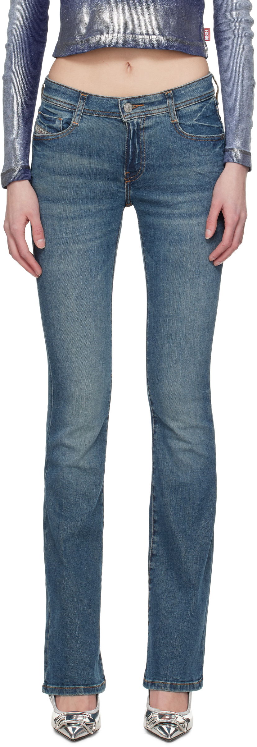 Kavbojke Diesel Bootcut 1969 D-Ebbey Jeans Modra | A11003 0BMBT
