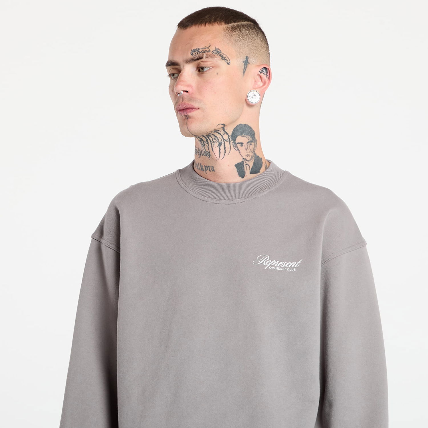 Pleteni pulover Represent Clo REPRESENT Owners Club Script Sweater Siva | OCM100007-46, 1