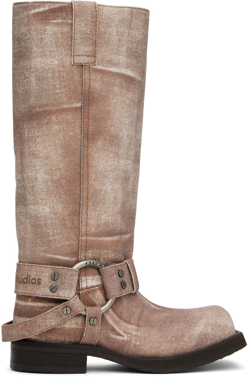 Obleke Acne Studios Acne Studios Balius Canvas Boots Bež | AD0761-