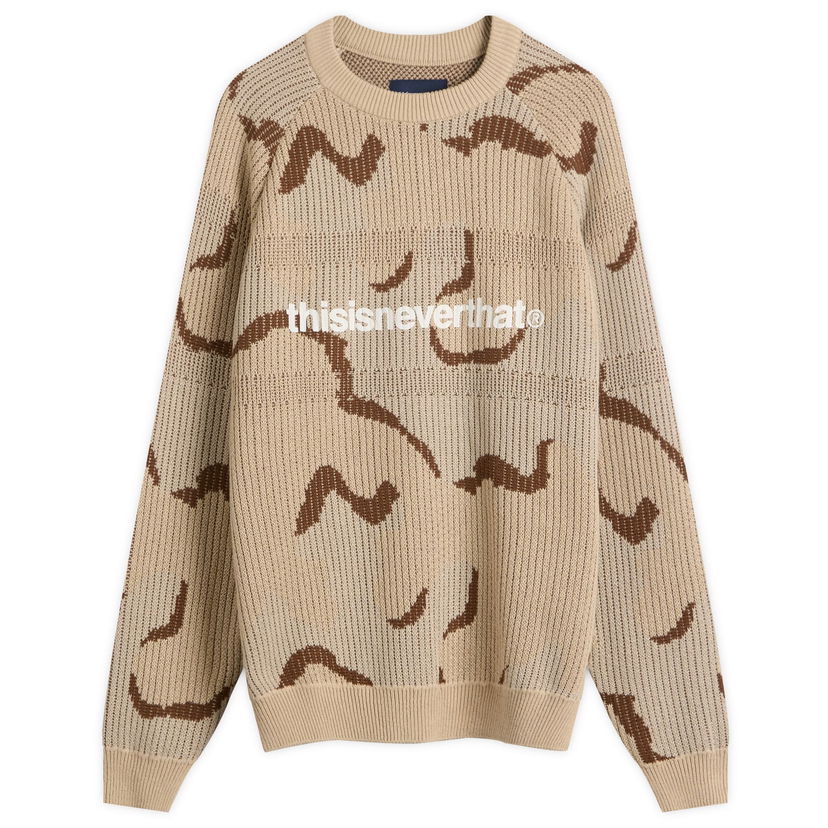 Pleteni pulover thisisneverthat T-Logo Knit Jumper Bež | TN253KKNPK01-CAM