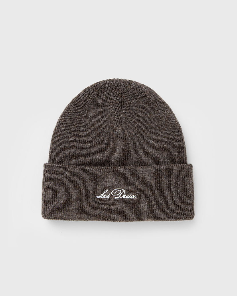 Beanie Les Deux Wayne Embroidered Knit Beanie Rjava | 1000673-336