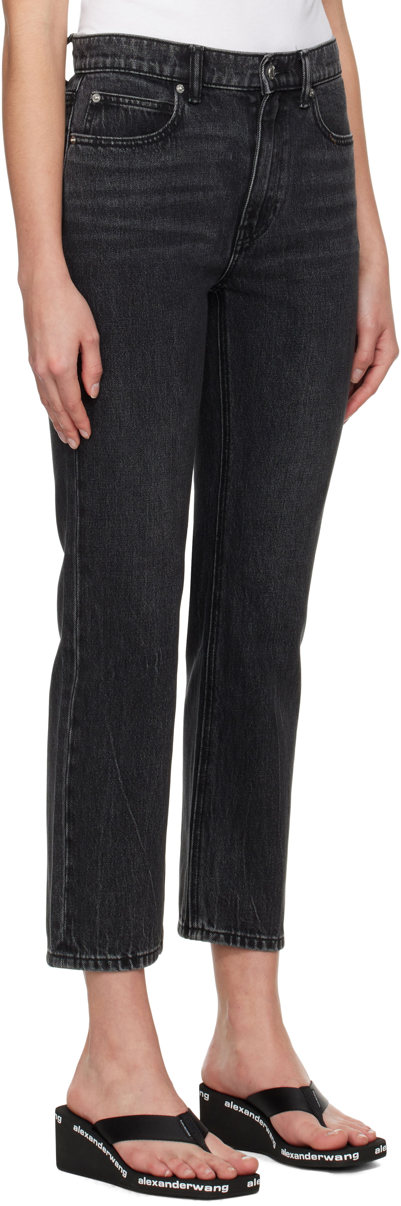 Kavbojke Alexander Wang OG High-Rise Stovepipe Jeans Črna | 4DC1254607, 1