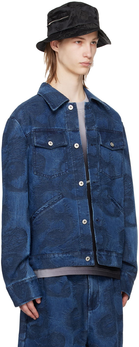 Jakna Feng Chen Wang Feng Chen Wang Dragon Print Denim Jacket Modra | FUS17JK20, 1