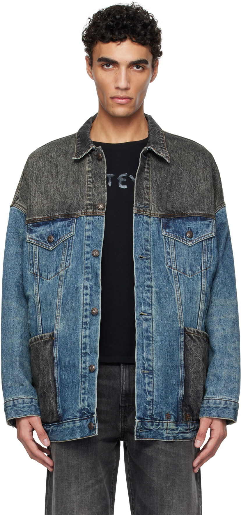 Jakna R13 R13 Lacey Denim Trucker Jacket Modra | R13WD210-D271A