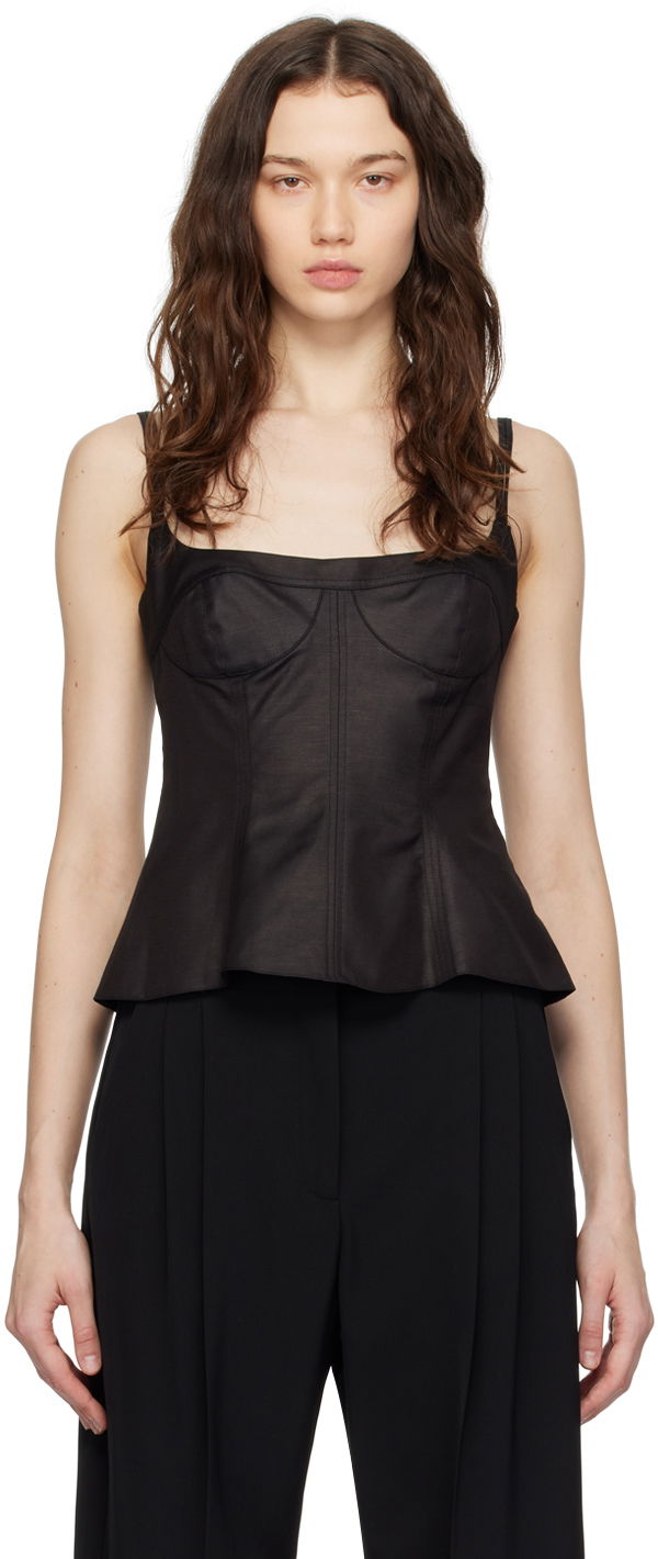 Majica brez rokavov Stella McCartney Peplum Camisole Črna | 6T01583DU401