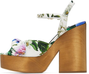 Modni dodatki Dolce & Gabbana Dolce&Gabbana Jacquard Platform Heeled Sandals Večbarvna | CZ0322 A6P73, 2