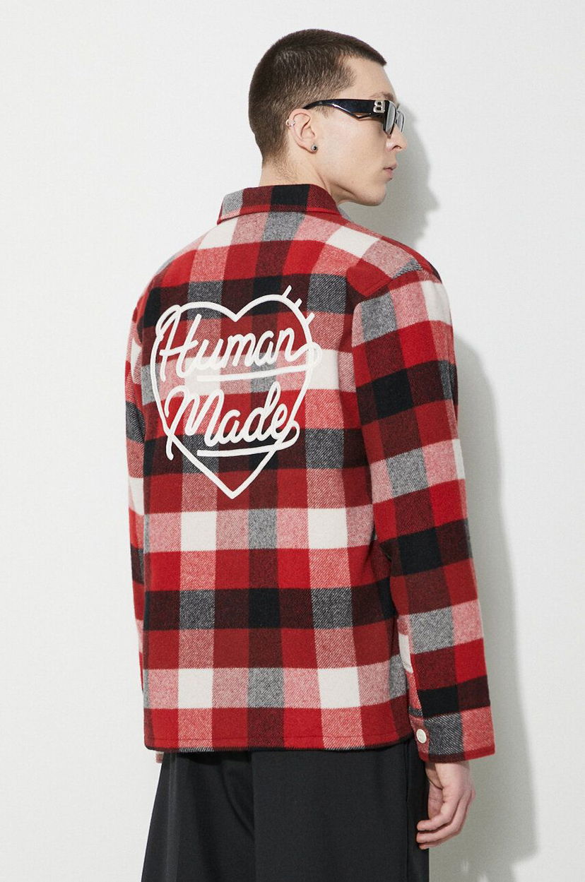 Srajce Human Made Wool Check Relaxed Shirt Rdeča | HM26SH011
