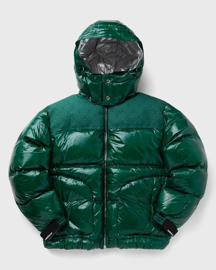 Puhovka Casablanca Shiny Hooded Puffer Jacket Zelena | MPF25-OT-197-01