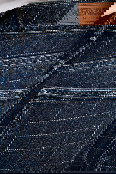 Kavbojke KENZO Kenzo Wide Leg Jeans with Geometric Stitching Modra | FF62DP2176V3, 3