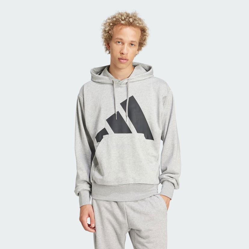 Pulover adidas Performance Essentials Big Logo French Terry Hoodie Siva | JE8889
