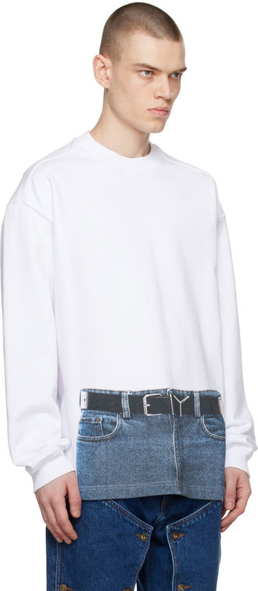 Pleteni pulover Y/PROJECT Jean Paul Gaultier Edition Printed Sweatshirt Bela | YPJPGSWEAT3-S24, 1