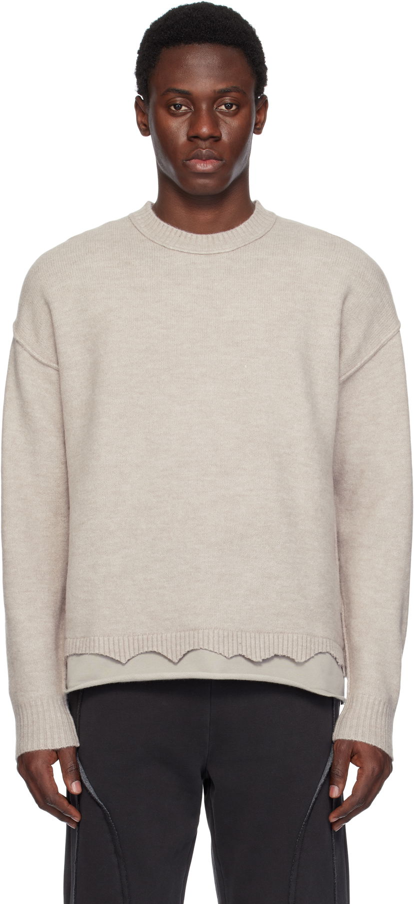 Pleteni pulover izzue Izzue Layered Sweater Bež | IZXKNN4123W4NBGT