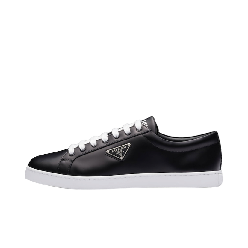 Superge in čevlji Prada Brushed Sneakers Leather 'Black White' Črna | 2EE376_3F0E_F0632