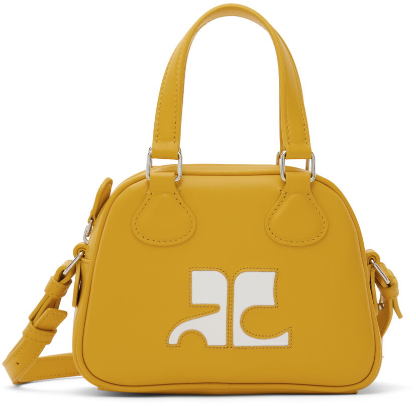 Torbica Courrèges Mini Leather Bowling Bag Rumena | 124GSA083CR0027