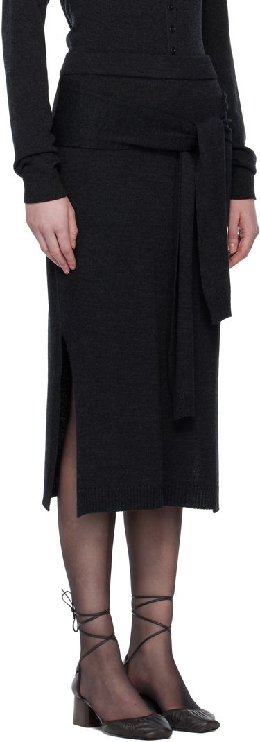 Krila LEMAIRE Trompe L'oeil Midi Skirt Rjava | SK1058 LK087, 4