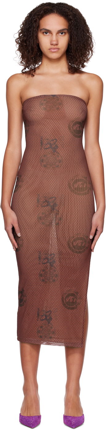 Obleke Miaou Miaou Lila Midi Dress Rjava | 5025PM1ATL