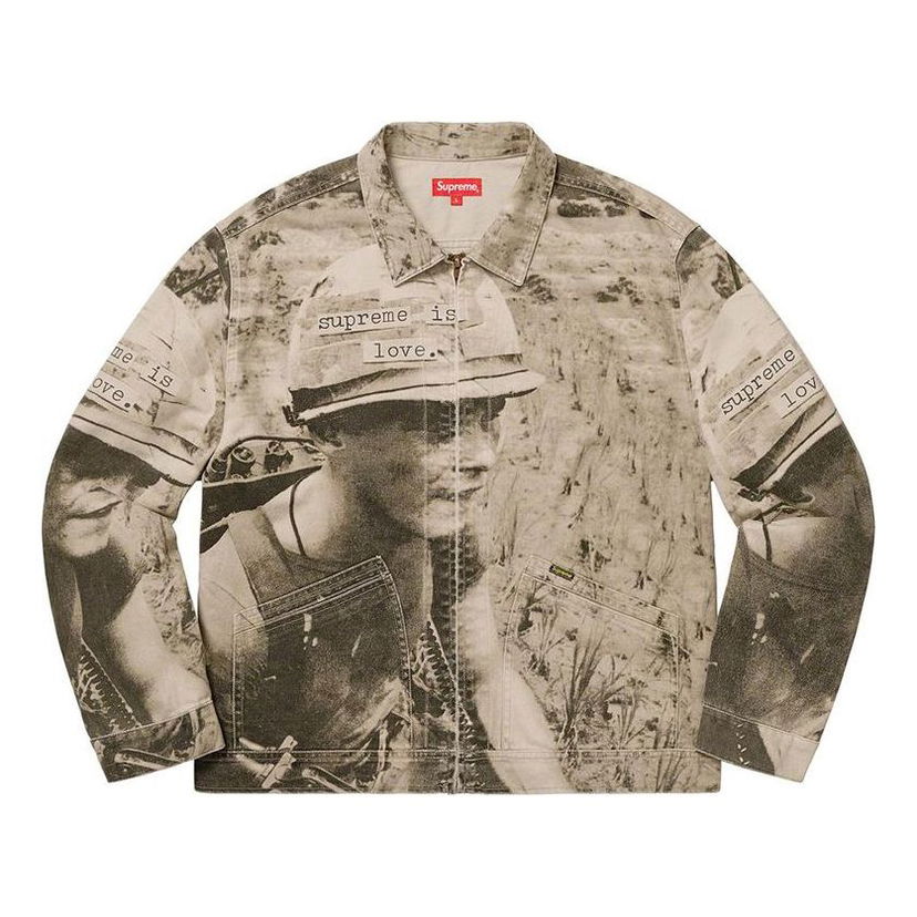 Jakna Supreme Supreme Is Love Denim Work Jacket Bež | SUP-FW19-061