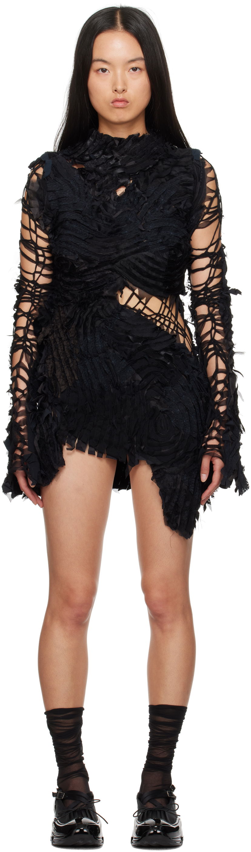 Obleke Collina Strada Collina Strada Chirp Mini Dress Črna | XX4441