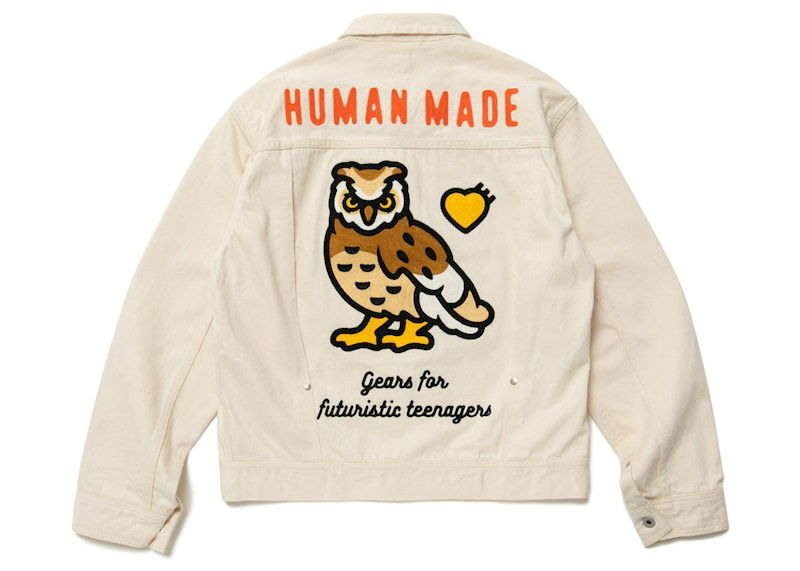 Bomber jakna Human Made Work Jacket With Owl Print Bež | HM25JK021