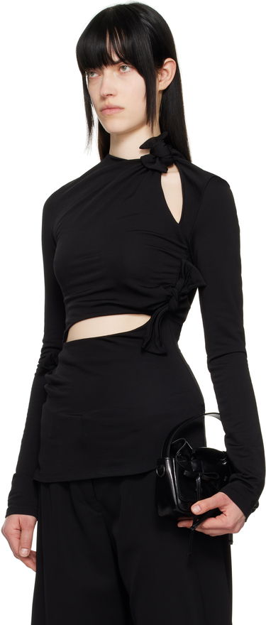 Majica Acne Studios Acne Studios Knotted Cutout Long Sleeve Top Črna | AL0453-, 3