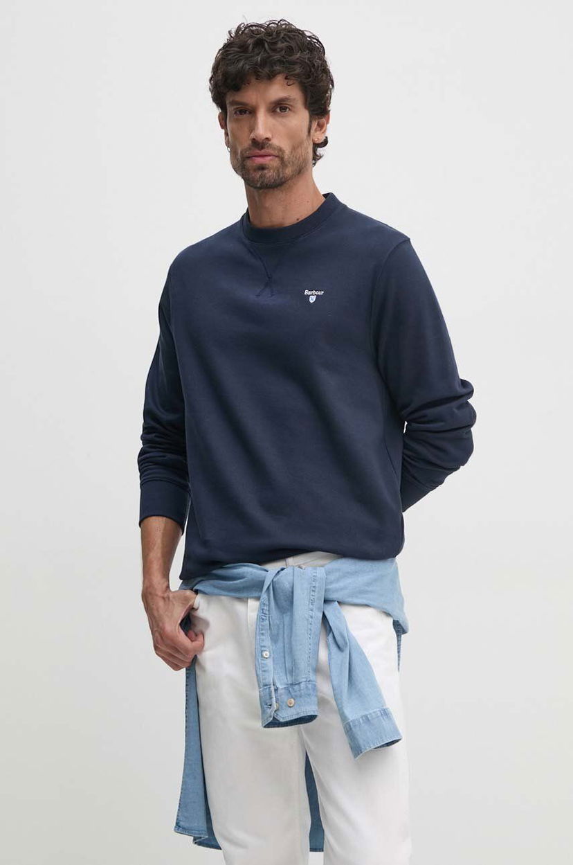 Pulover Barbour Navy Blue Crew Neck Sweatshirt Mornarica | MOL0643
