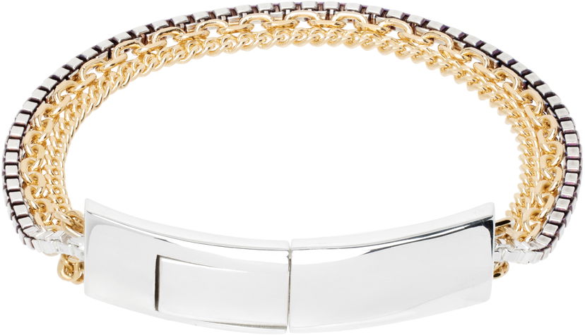 Zapestnica Bottega Veneta Bottega Veneta Chain Bracelet with Gold & Silver Details Kovinski | 765273V507D8119
