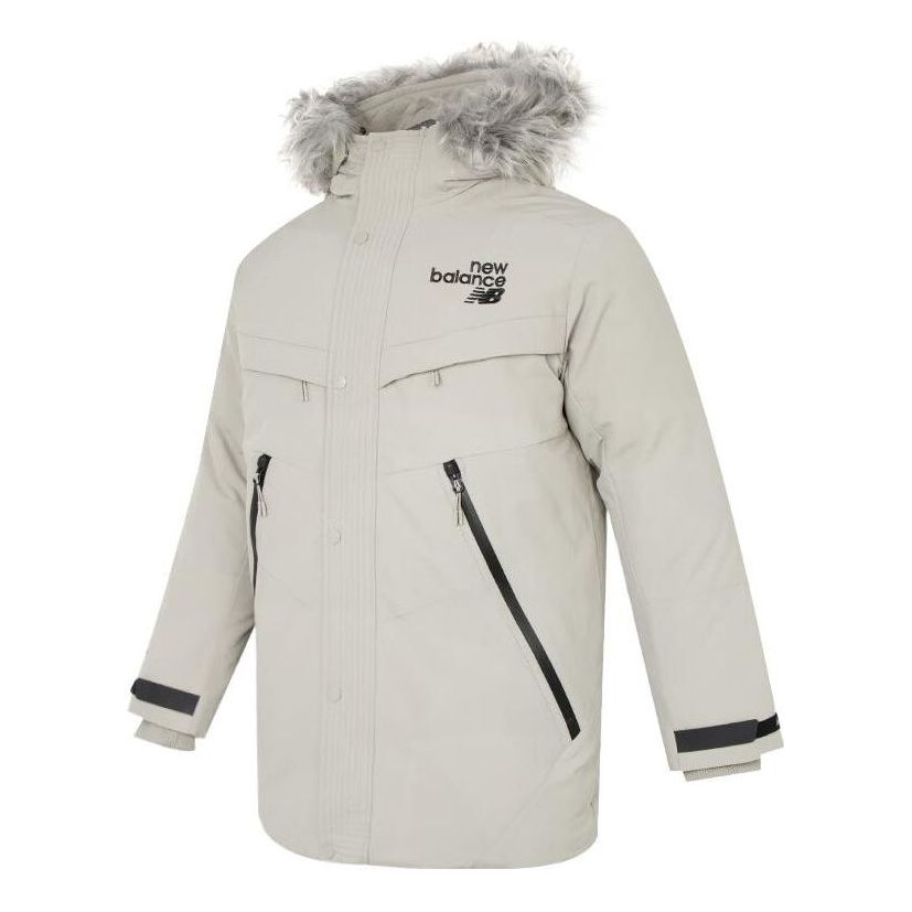 Parka New Balance Hooded Parka Bež | AMJ24373-PAA