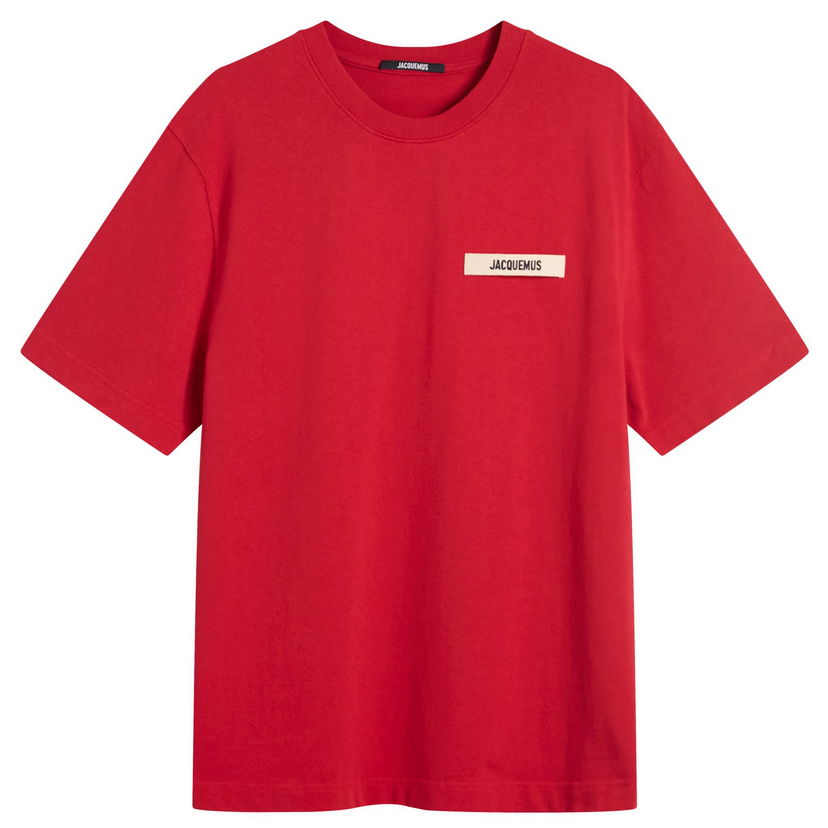 Majica Jacquemus Grosgrain Logo T-Shirt Rdeča | 25HTSM00133AJ00226-480